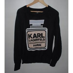 Karl Lagerfeld Paris Perfume Sweater Women's L Black Pullover – EUC